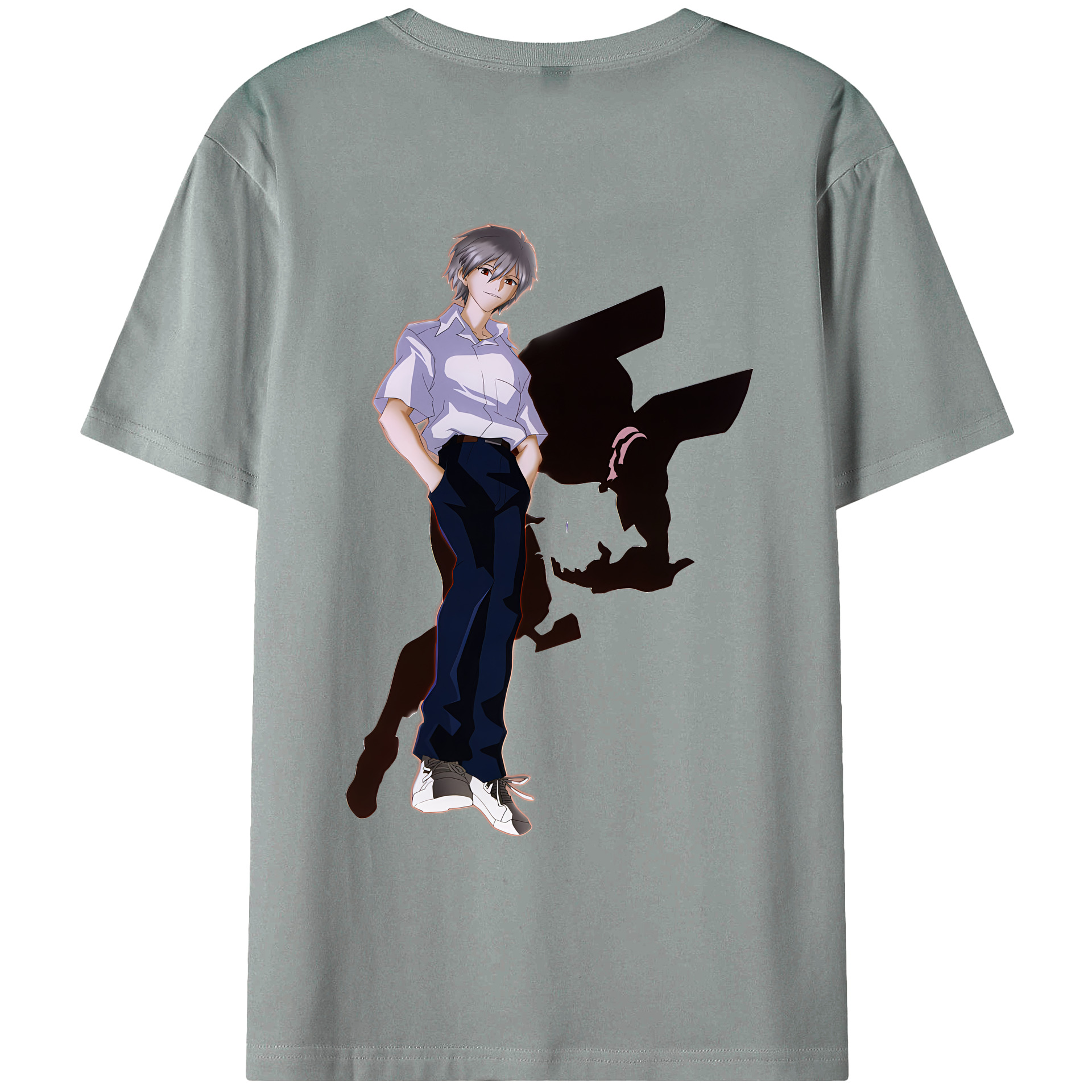 （画像用） EVA 新世紀エヴァンゲリオン 綿100％ メンズ半袖Tシャツ（バックプリント） 通気性